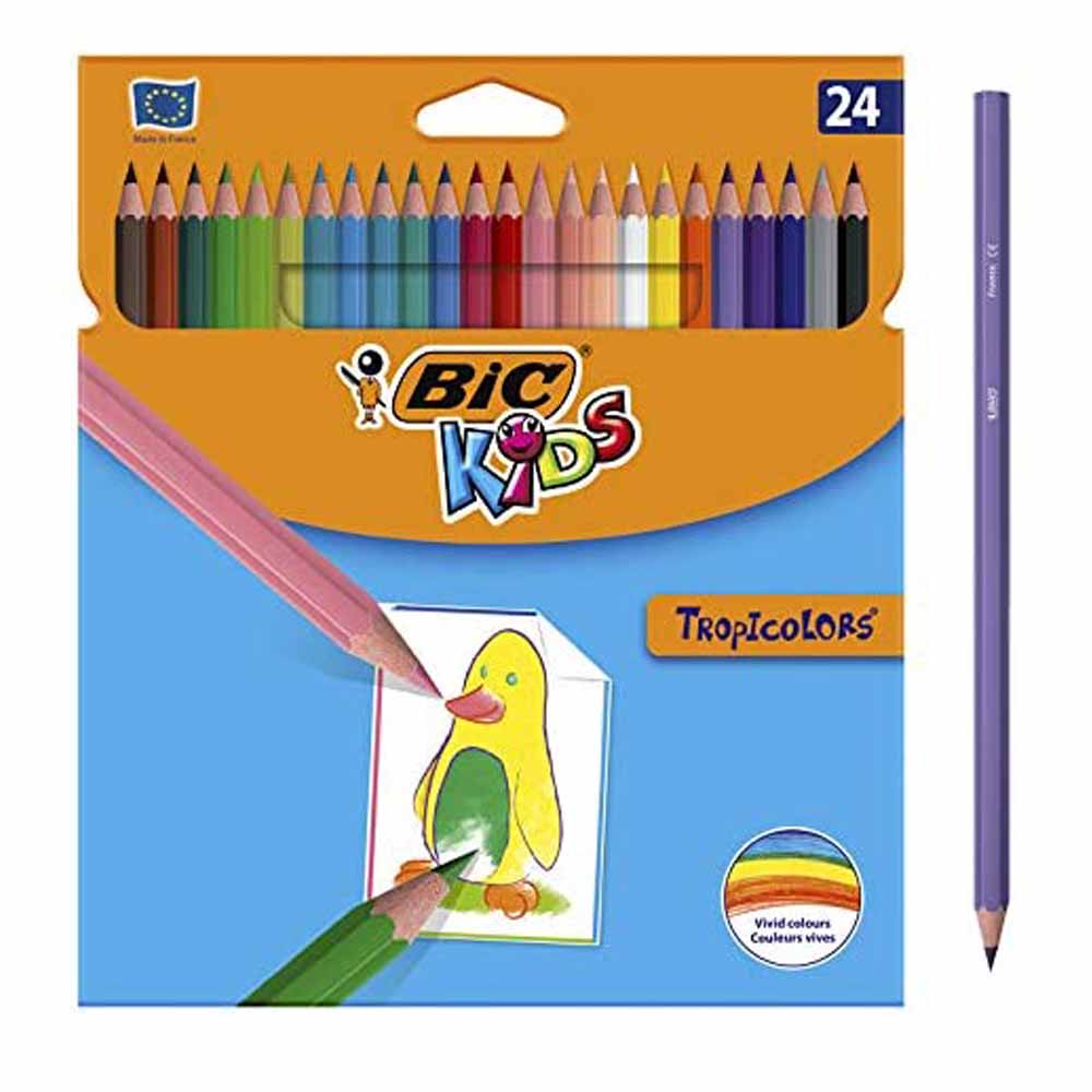 BIC Tropicolor Color Pencil, 24 Pcs per Packet
