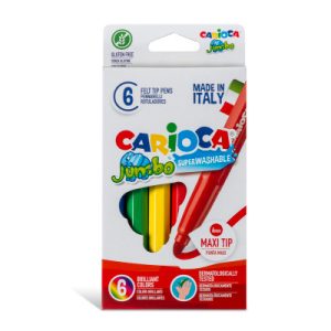 Carioca Jumbo Box Felt Tip Pens, 6 Pieces