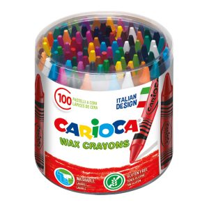 Carioca Wax Crayons Tube 100 Pieces