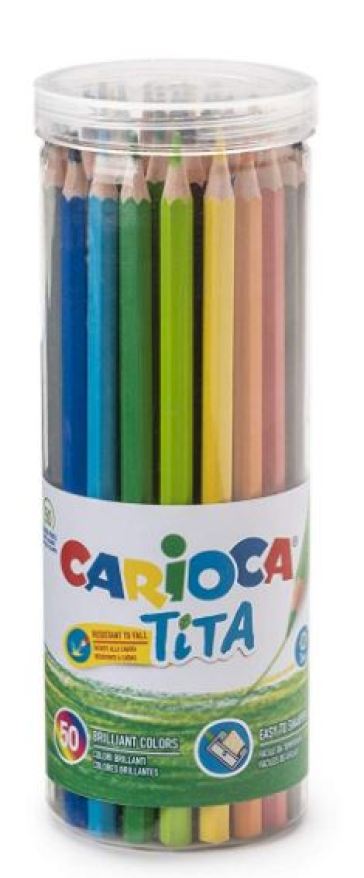 Carioca Tita Plastic Tube Colored Pencils 50 Pieces