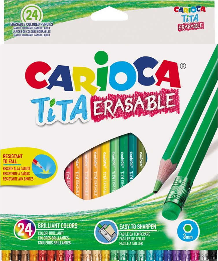 Carioca Tita Erasable Colored Pencils 24 Pieces