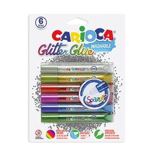 Carioca Glitter Glue Blister 6 x 10.5ml Mixed Color