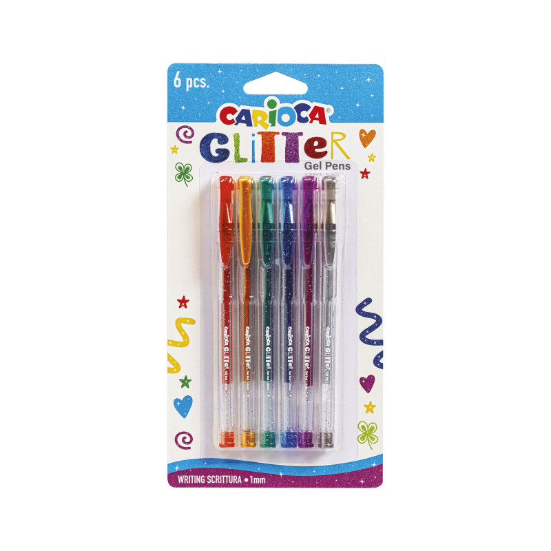 Carioca 42165 Glitter Gel Pens Bl. 6 Pcs