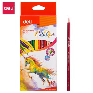 deli EC00300 Colored Pencil, 12 Colors per Packet