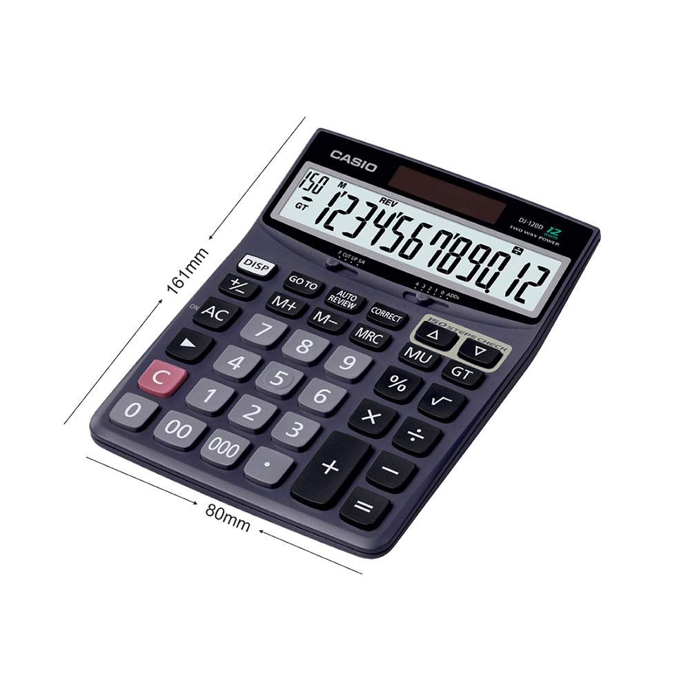 Casio DJ-120D, 12 Digits Check Calculator, Silver - Image 3