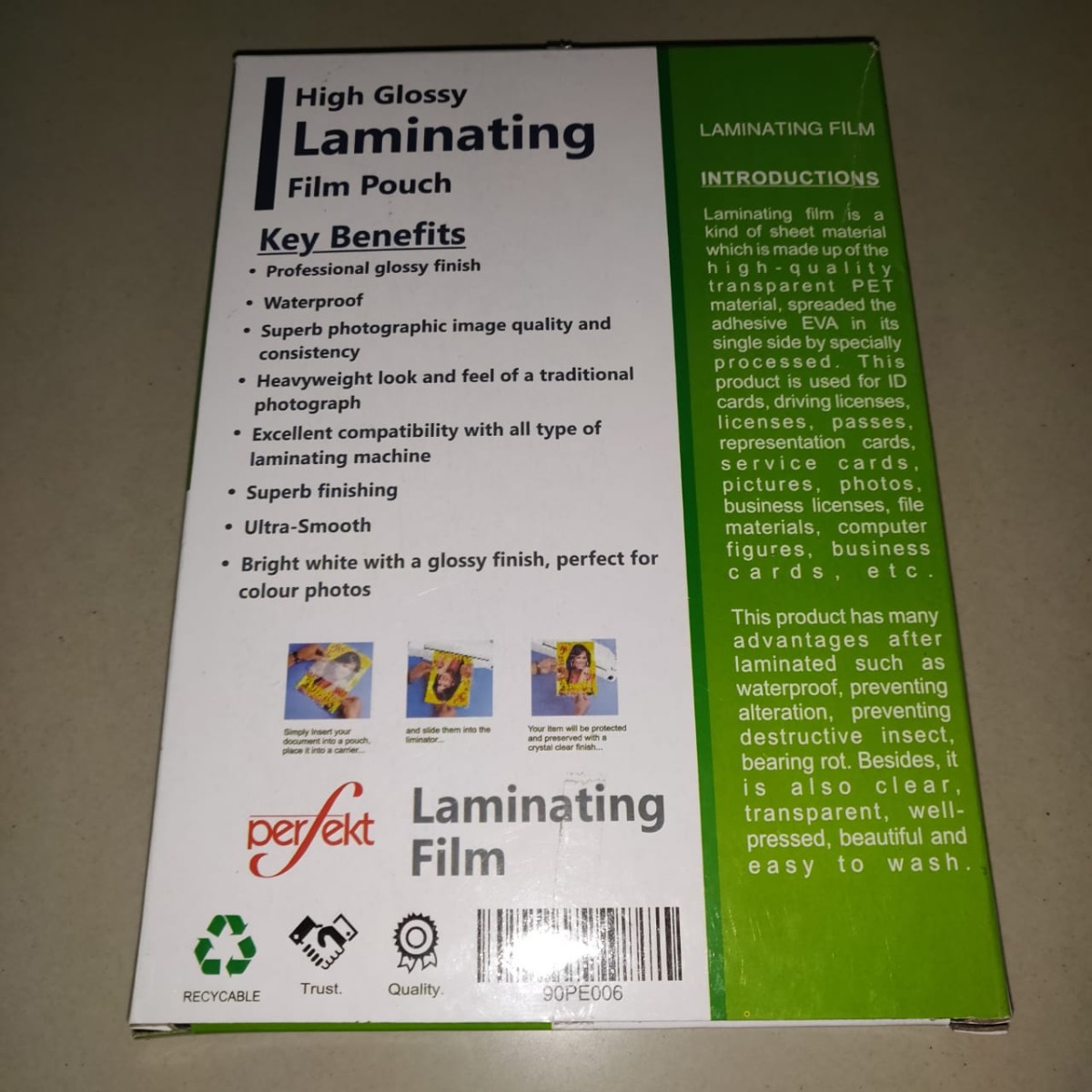 Perfekt Laminating Pouch, A3 Size, 125micron, 100 Pcs in a Packet - Image 2