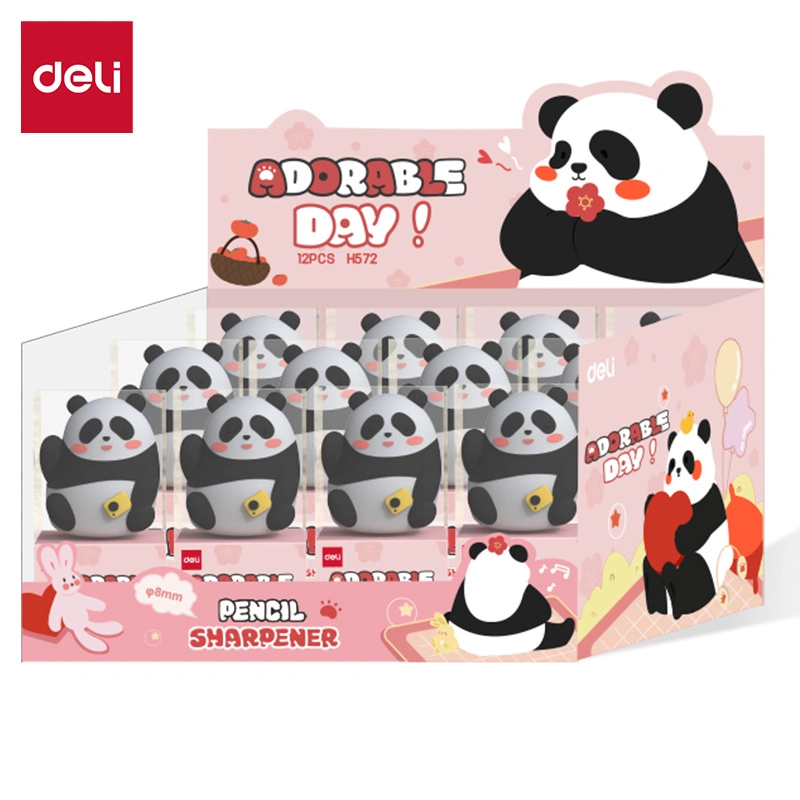 deli EH572 Panda pencil sharpener, φ6.9-8mm, White - Image 2