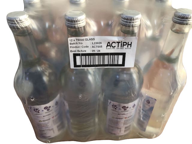 ACTIPH Alkaline Ionised Water 750 ml X 12 glass bottles - Image 2