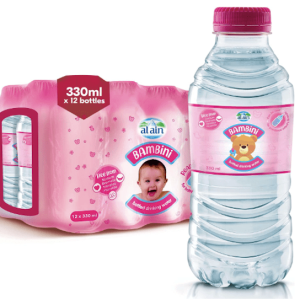 Al Ain Bambini Bottled Drinking Water for Babies 330 ml x 12 plastic bottles