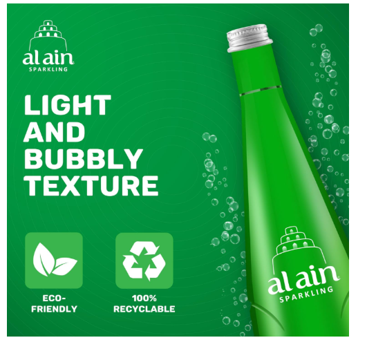 Al Ain Sparkling water 330ml x 6 glass bottles - Image 2