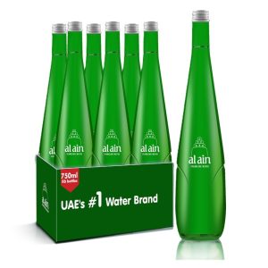 Al Ain Sparkling Water 750 ml x 6 glass bottles