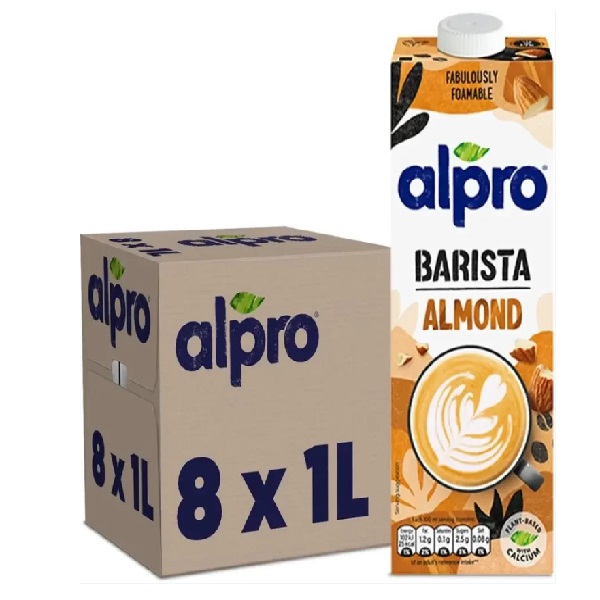 Alpro Barista Almond Milk 1 Liter, 1 carton x 8 packs