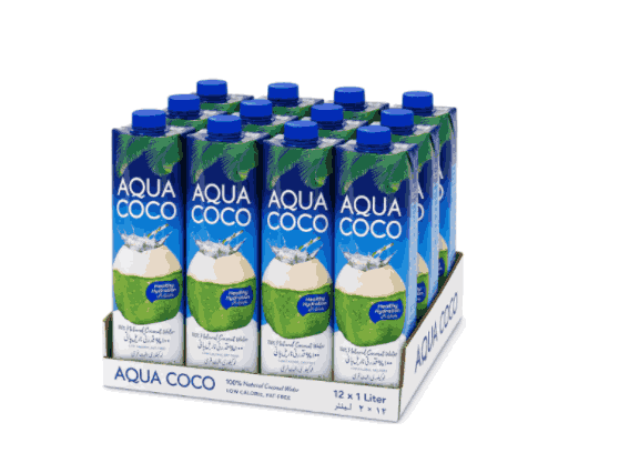 Aqua Coco 100% Natural Coconut Water 1 L X 12 Packs