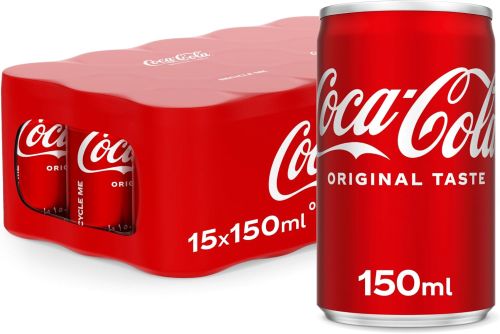 Coca Cola Original Taste Carbonated Soft Drink 150ml x 15 cans
