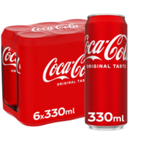 Coca Cola Original Taste Pack of 6 Cans x 330ml