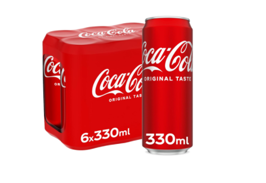 Coca Cola Original Taste Pack of 6 Cans x 330ml