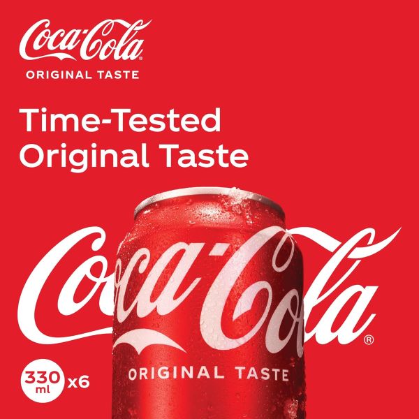 Coca Cola Original Taste Pack of 6 Cans x 330ml - Image 2