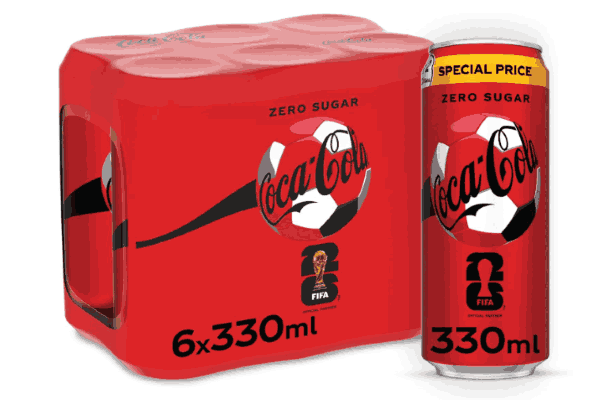 Coca Cola Zero Can 330 ml, pack of 6 cans
