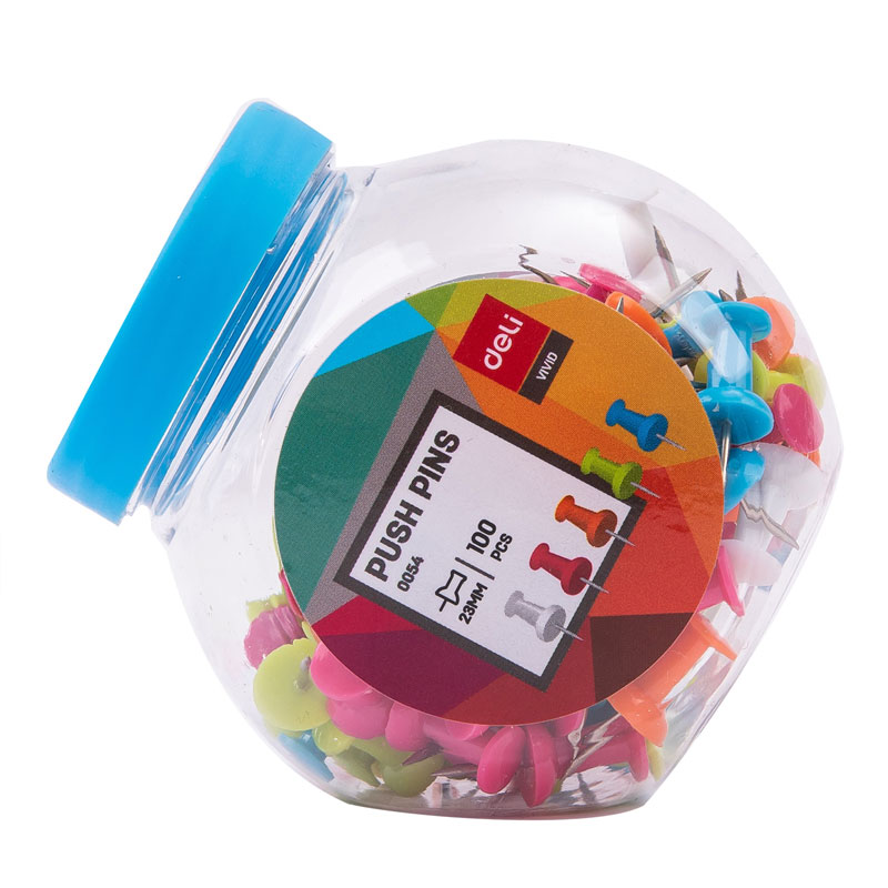 deli E0054 Push Pin, Size 23mm, 1''100PCS/tube, Assorted Colors - Image 5