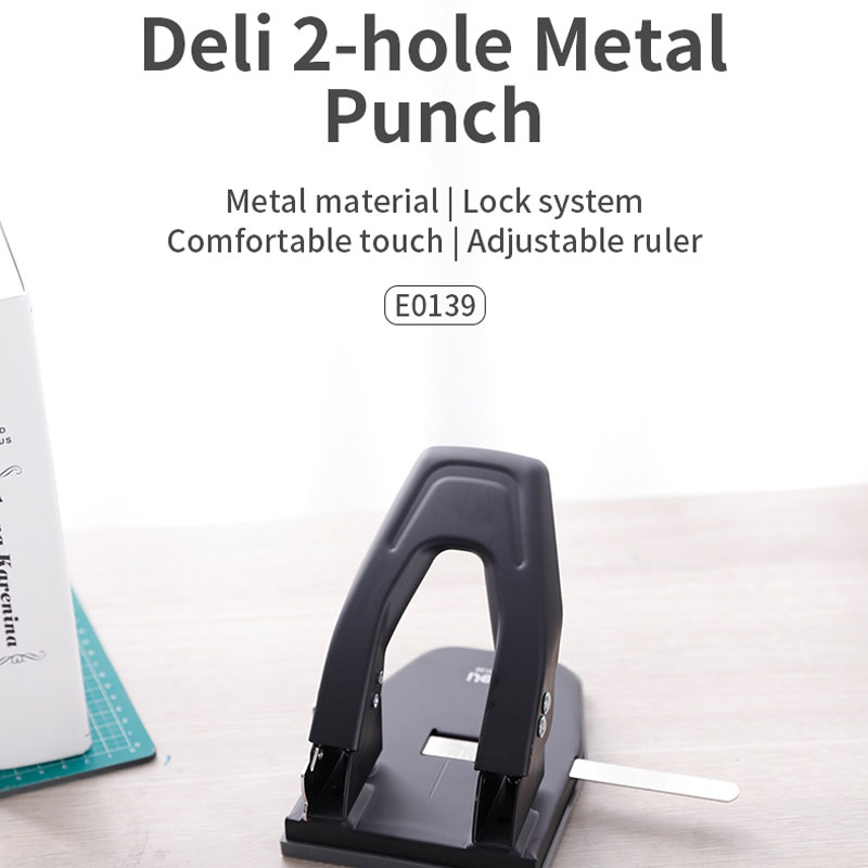 deli E0139 Punch, 25 sheets,70mm,Φ6mm, Black - Image 13