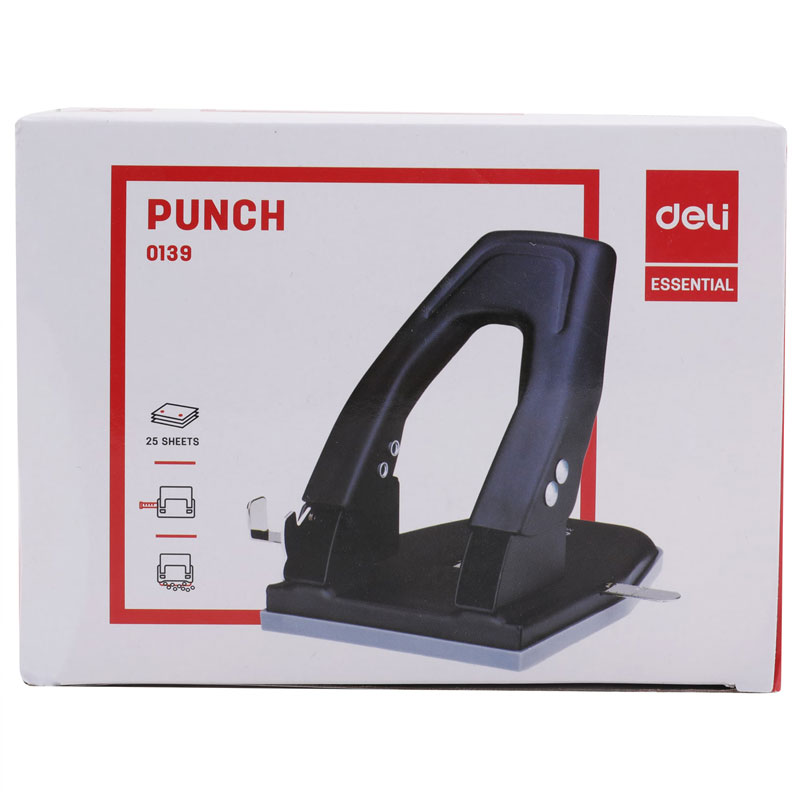 deli E0139 Punch, 25 sheets,70mm,Φ6mm, Black - Image 3