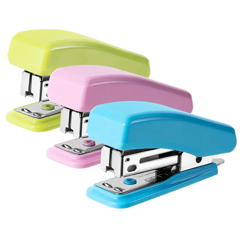 deli E0253A Mini Stapler, Blue, Green, Pink