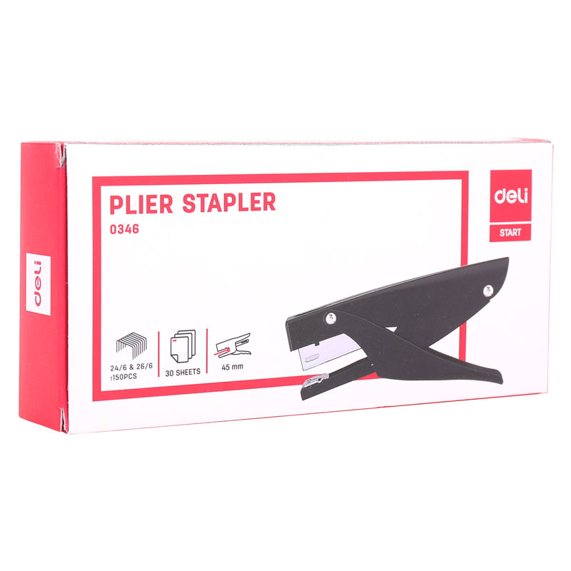 deli E0346 Plier Stapler, 30sheets,24/6 & 26/6, Black - Image 5