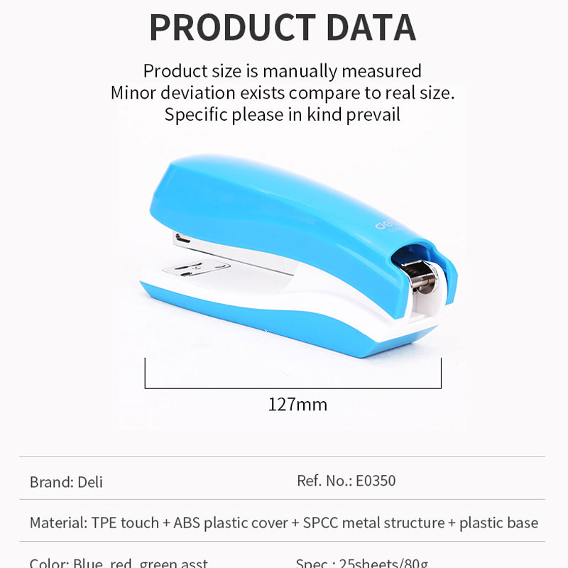 deli E0350 Stapler, 25sheets,24/6 & 26/6, Assorted Colors - Image 6