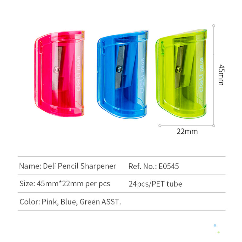 deli E0545 Pencil Sharpener, 1-hole w/canister, Assorted Colors - Image 18