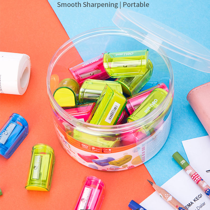deli E0545 Pencil Sharpener, 1-hole w/canister, Assorted Colors - Image 19