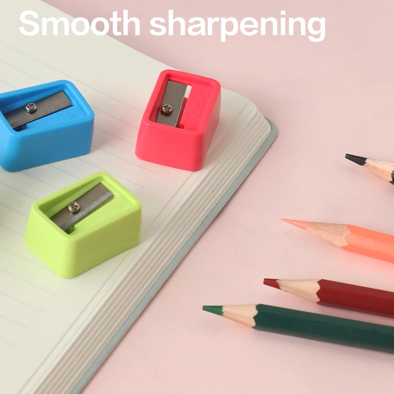 deli E0594A Economical Pencil Sharpener, 1-hole φ6.9-8mm, Blue, Yellow, Pink, Orange - Style 2 - Image 3