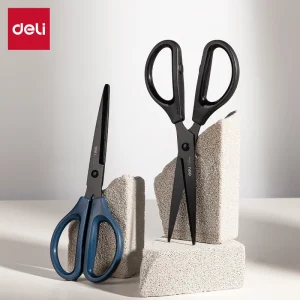 deli E0603S Scissors, Black, Blue