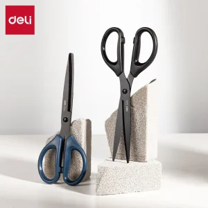 deli E6009S Scissors, Black, Blue