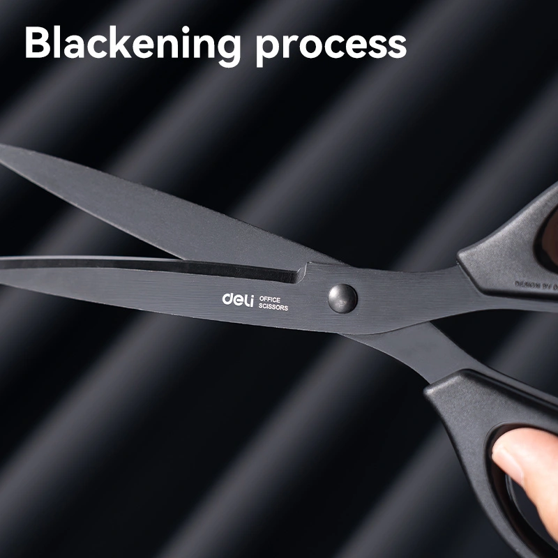 deli E6009S Scissors, Black, Blue - Image 3