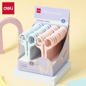 deli E6022A Scissors, Pink, Blue