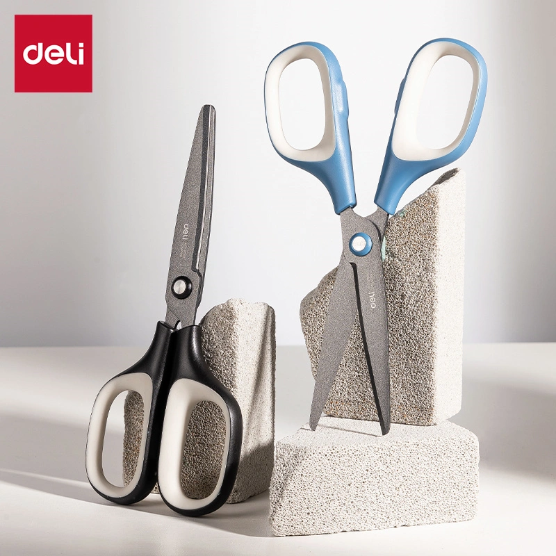 deli E6055 Scissors, Black, Blue