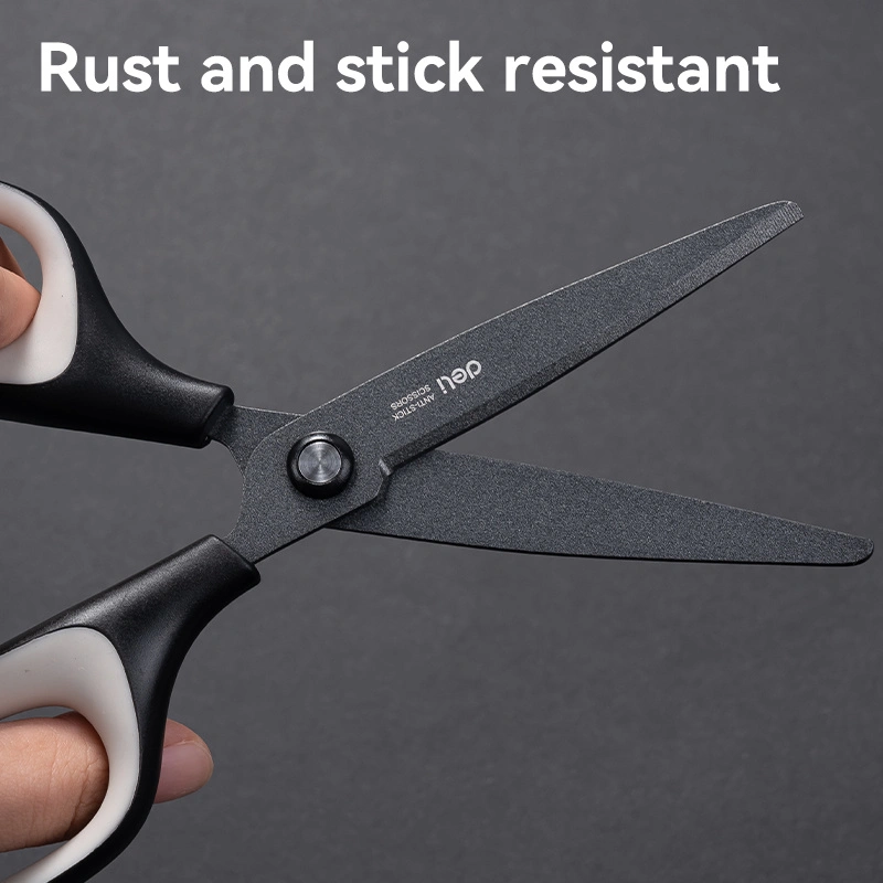 deli E6055 Scissors, Black, Blue - Image 4
