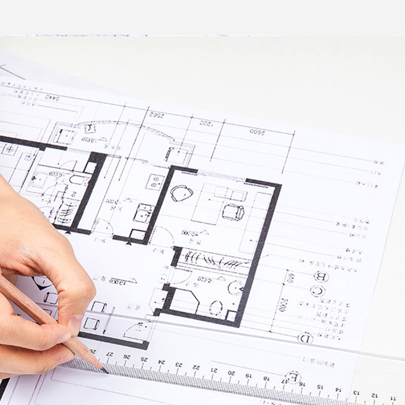 deli E6250 Ruler, 50cm, Transparent - Image 3