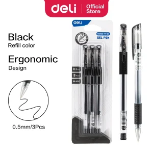 deli E6600S-MT-BK Gel Pen, Bullet tip: 0.5mm, Black