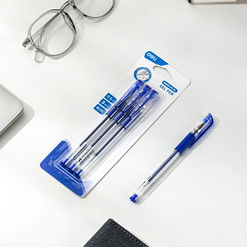 deli E6600S-MT-BL Gel Pen, Bullet tip: 0.5mm, Blue - Image 2