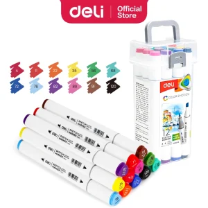 deli E70803-12 Sketch Marker, Assorted Colors