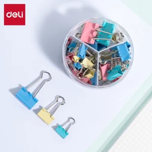 deli E8520 Binder Clips Set, Red, Yellow, Green, Blue