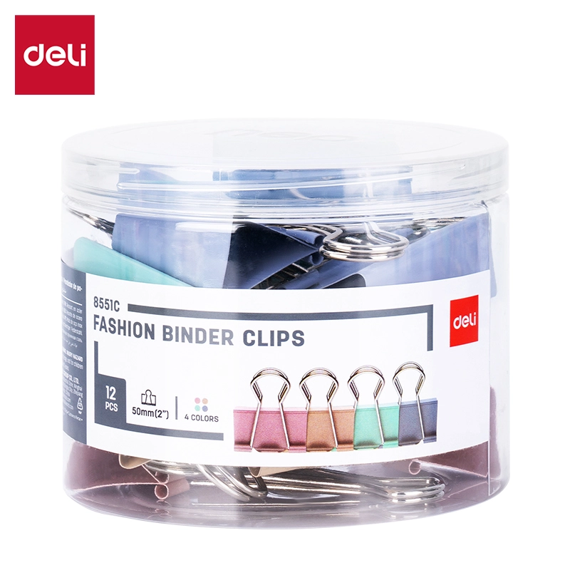 deli E8551C Fashion Binder Clips, 1# 50mm, Red, Yellow, Green, Blue - Image 2