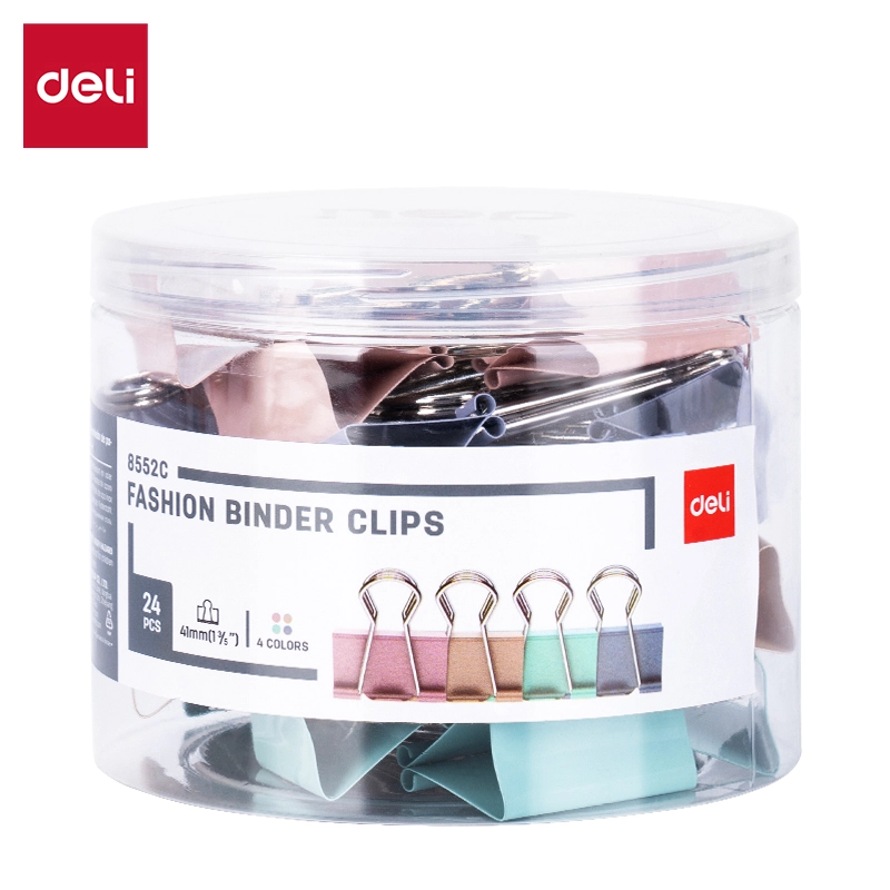 deli E8552C Fashion Binder Clips, 2# 41mm, Red, Yellow, Green, Blue - Image 2