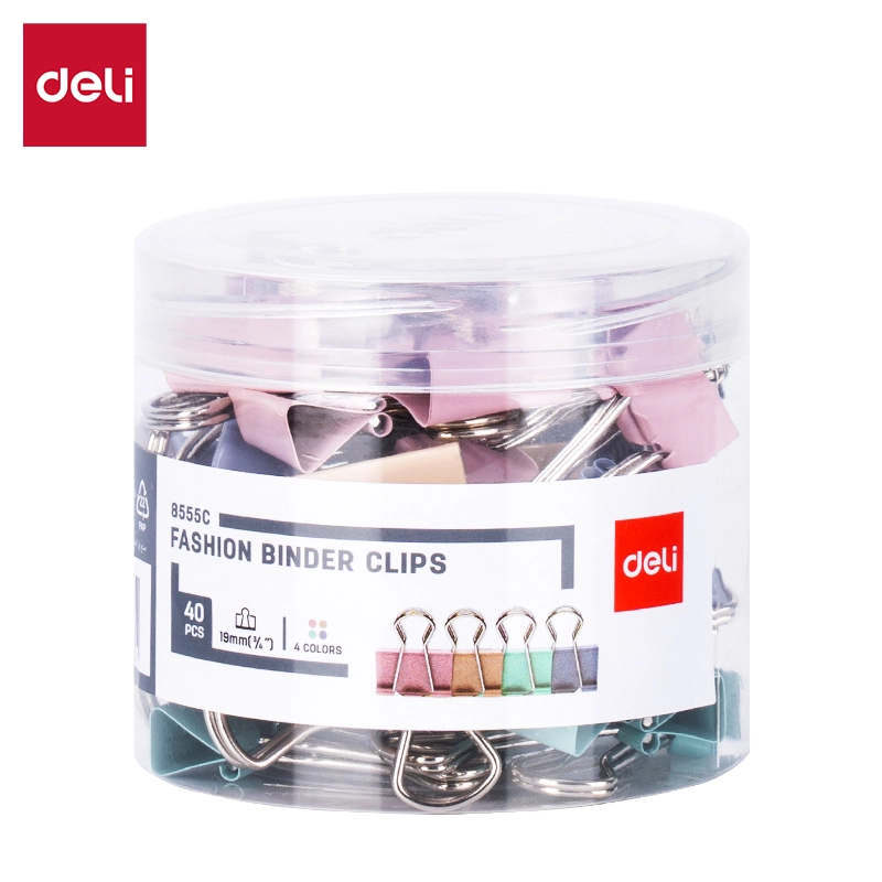 deli E8555C Fashion Binder Clips, 5# 19mm, Red, Yellow, Green, Blue - Image 2
