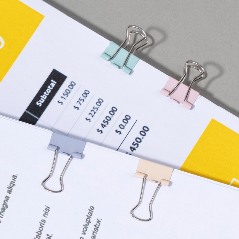 deli E8556C Fashion Binder Clips, 6# 15mm, Red, Yellow, Green, Blue - Image 5