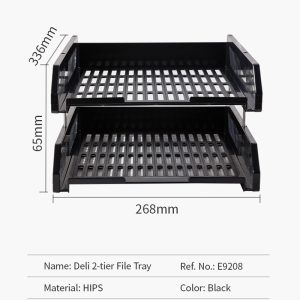 deli E9208 File Tray, 268×336×65mm, Blue