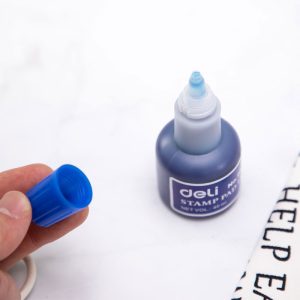 deli E9874 Stamp Ink, 40 ml ink, Blue