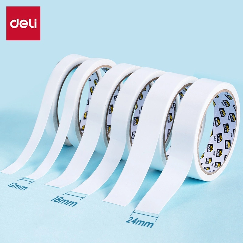 deli EA364 Double-Sided Tape, 18mm*10y*80μm 16 rolls, White - Image 3