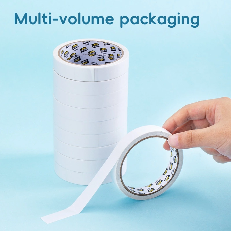 deli EA364 Double-Sided Tape, 18mm*10y*80μm 16 rolls, White - Image 6
